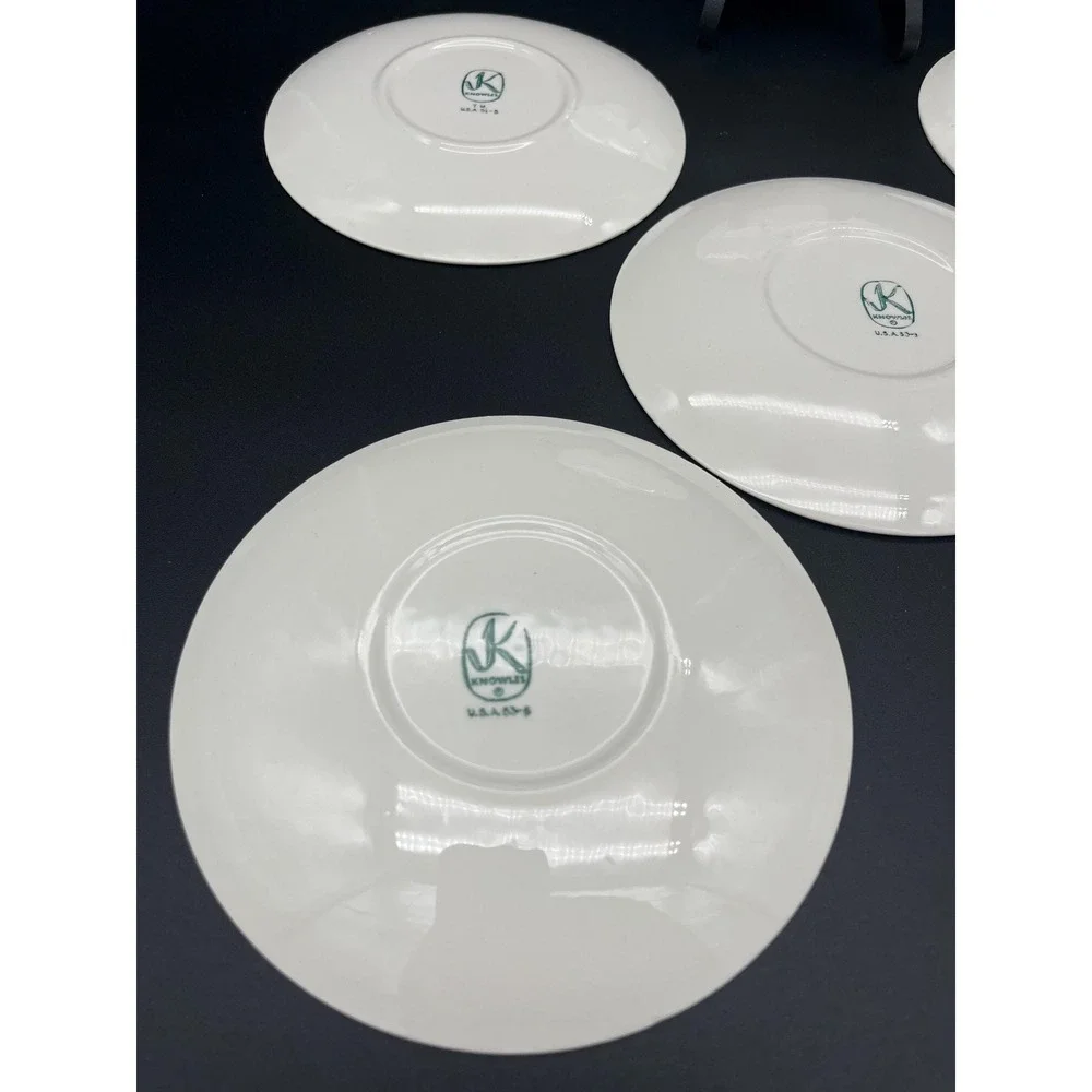 Knowles China Sweetbriar Bread and Butter Plate Set 6 Pieces Pink Roses Dinner